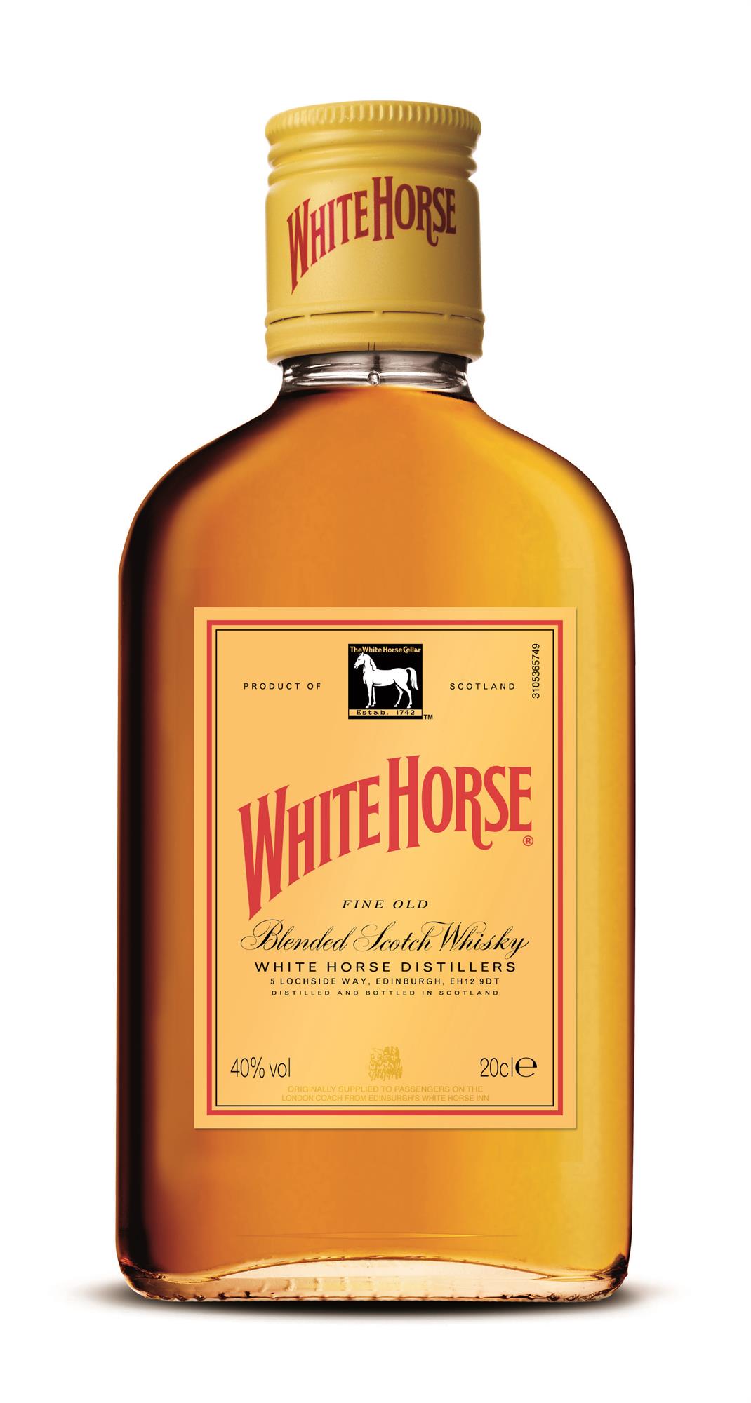 WHISKY "WHITE HORSE" 200ML . Supermercados Stock
