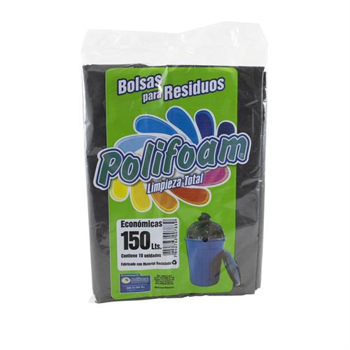 Foto BOLSAS P/RESIDUOS ECONOMICAS 150LT POLIFOAM PAQ de