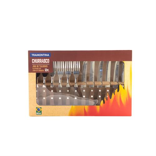 Foto JUEGO CUBIERTOS P/ASADO MG MADERA 12 PZ TRAMONTINA CJA de