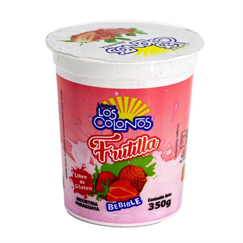 Foto BEBIDA LACTEA SABORIZADA FRUTILLA 350ML LOS COLONOS POTE de