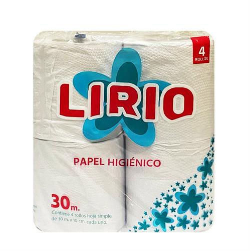 Foto PAPEL HIGIENICO 4 ROLLOS LIRIO D/ 30 MTR de