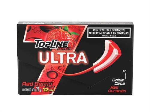 Foto CHICLE TOPLINE 7 ULTRA RED BERRY 12X12X24G de