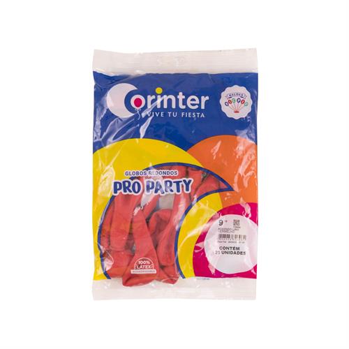 Foto GLOBO PRO PARTY ROJO 9" CORINTER 25 UN de